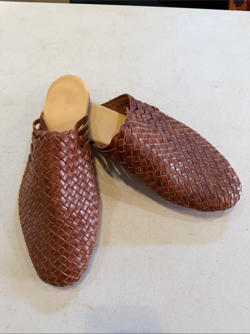 Nisolo Brown Woven Leather Slip-On Loafers